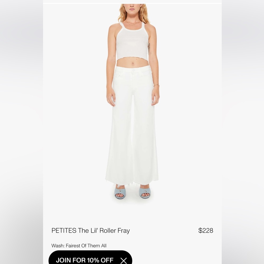 Petite Mother white denim !! NWOT size 25 petite